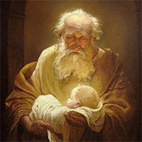 Painting: Simeon and Jesus by Russian Painter Andrey Shishkin